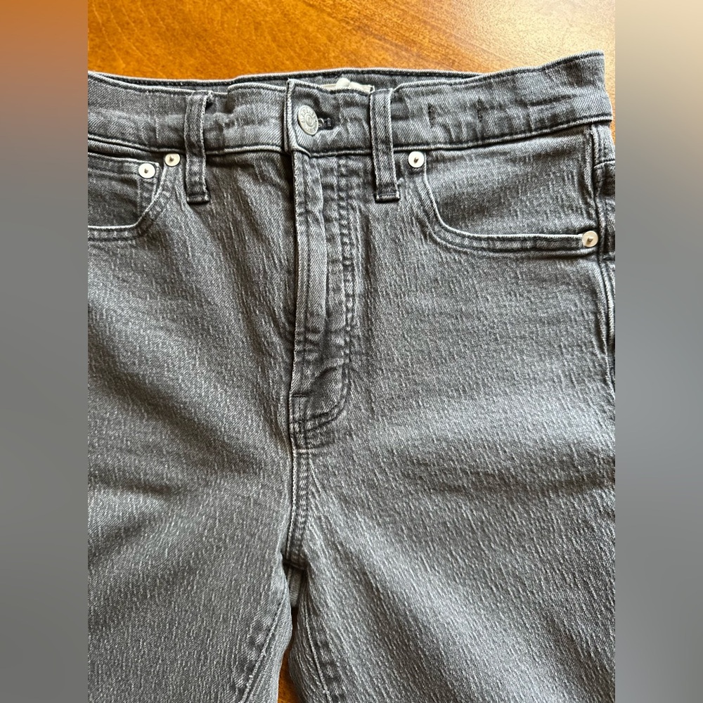Madewell•high rise straight leg jeans•women’s size 27•cotton blend•charcoal gray - Picture 9 of 15